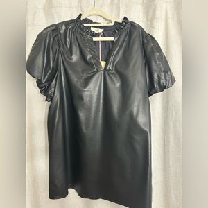 NWT Black vegan leather Top SIZE XL